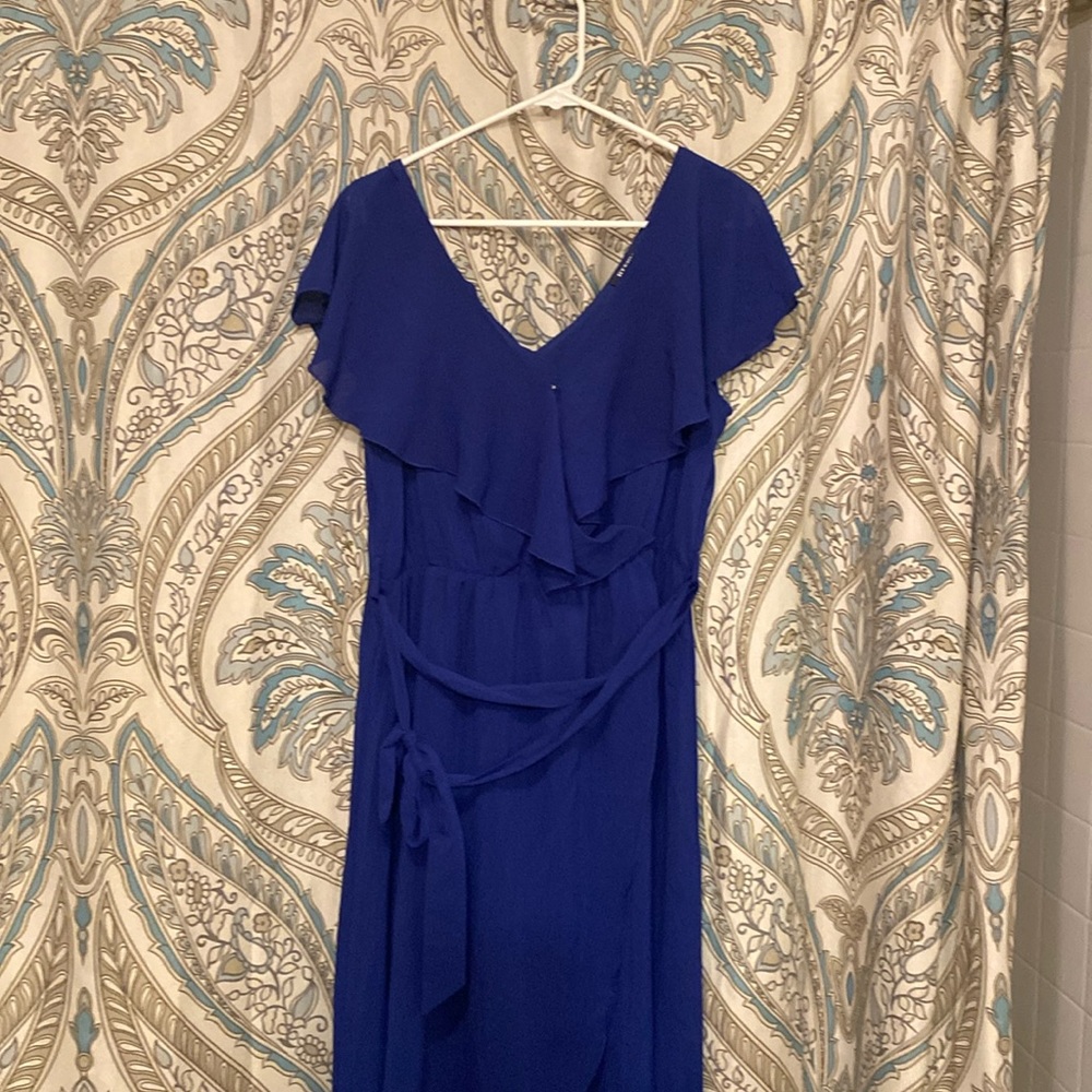 Blue v dress women’s size L